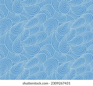 Japanese Curl Line Wave Vector Seamless Pattern