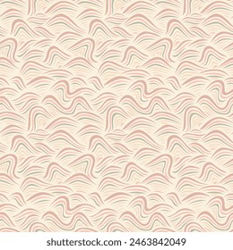 Japanese Curl Line Wave Vector Seamless Pattern