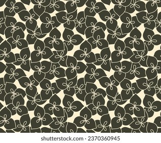 Japanese Curl Triangle Flower Vector Seamless Pattern