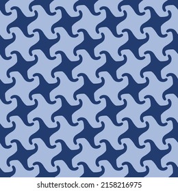 Japanese Curl Turbine Motif Vector Seamless Pattern