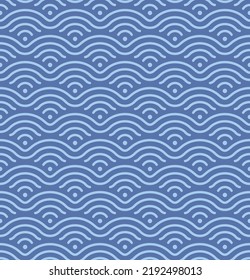 Japanese Curl Wave Line Vector Seamless Pattern