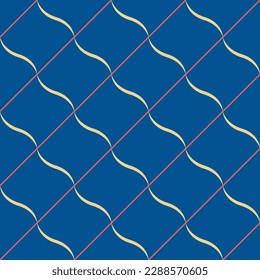 Japanese Curl Wave Tile Vector Seamless Pattern