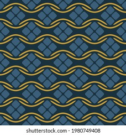 Japanese Curl Zigzag Chain Vector Seamless Pattern