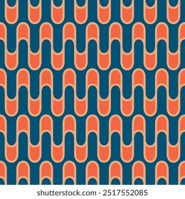 Japanische Curl Zigzag Wave Vektor nahtloses Muster