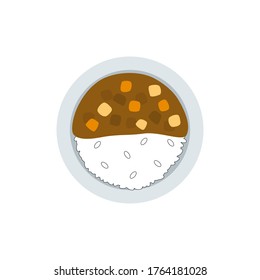 Japanese curry rice, curry rice with meat, carrot and potato