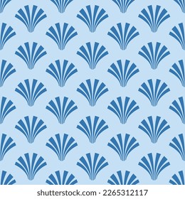 Japanese Curve Fan Vector Seamless Pattern