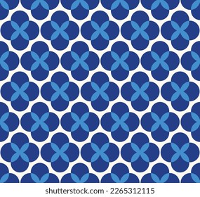 Japanese Curve Flower Vector Seamless Pattern