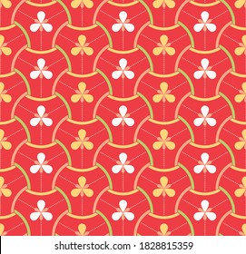 Japanese Curve Triangle Weave Vector Seamless Pattern