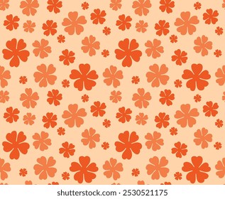Japanese Cute Bloosom Fall Vector Seamless Pattern