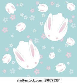 Japanese cute bunny background