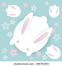 Japanese cute bunny background