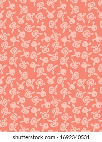Japanese Cute Bunny Rabbit Vector Seamless Pattern