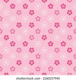 Japanese Cute Cherry Blossom Fall Vector Seamless Pattern