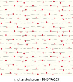 Japanese Cute Circle Dot Line Vector Seamless Pattern