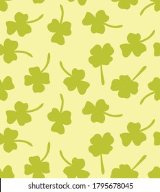 Japanese Cute Clover Vector Seamless Pattern