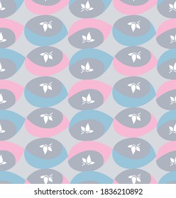 Japanese Cute Curve Leaf Vector Seamless Pattern