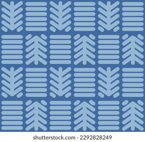Japanese Cute Fish Bone Line Vector Seamless Pattern