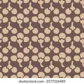 Japanese Cute Flower Bud Vector Seamless Pattern
