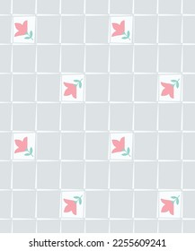 Mosaikblume mit japanischem Cute-Muster