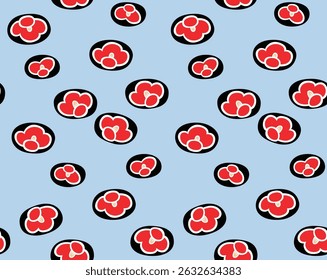 Japanese Cute Flower Motif Vector Seamless Pattern