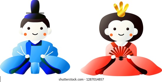 Japanese cute Gradation Hina dolls