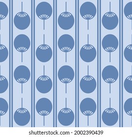 Japanese Cute Hand Fan Stripe Vector Seamless Pattern
