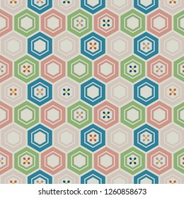 Japanese Cute Hexagon Flower Pattern