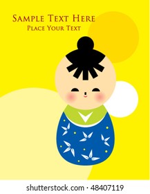 japanese cute kokeshi boy