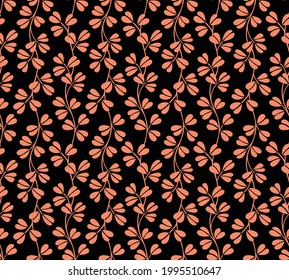 Japanese Cute Leaf Vine Vector Seamless Pattern