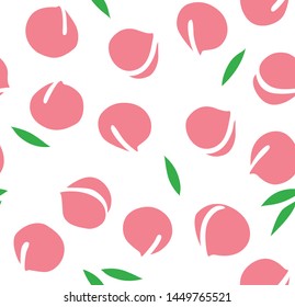 Japanese cute peach seamless pattern