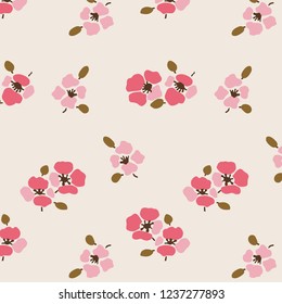 Japanese Cute Pink Flower Pattern