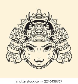 Japanische Cute Samurai-Vektorgrafik