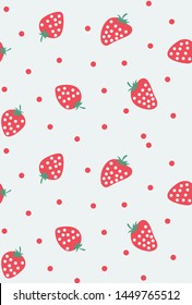 Japanese cute strawberry seamless pattern