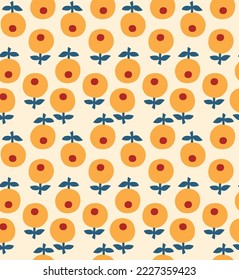 Japanese Cute Sunflower Vector Seamless Pattern
