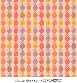 Japanese Cute Swirl Motif Vector Seamless Pattern