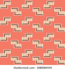 Japanese Cute Zigzag Brick Vector Seamless Pattern