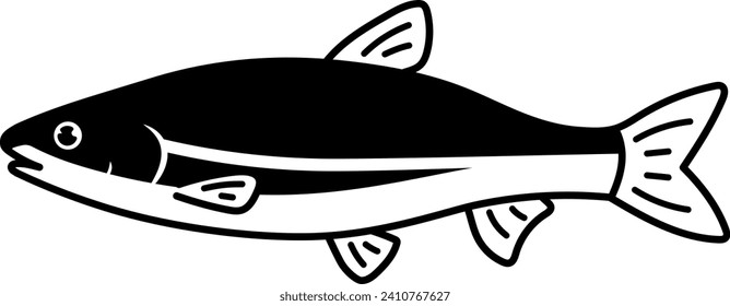 Japanese dace isolated vector illustration