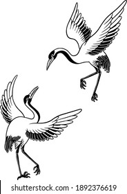 Beautiful Crane Vector Illustration Black Outline Stock Vector (Royalty ...