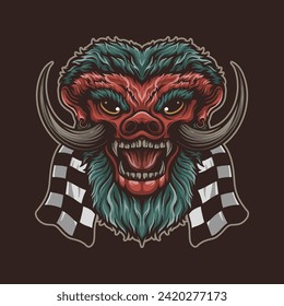 japanese dark art vector illustration