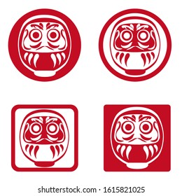 Japanese Daruma Doll  - Lucky Item Icon Set