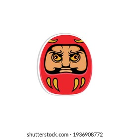 Japanese Daruma Logo Design Vector illustration