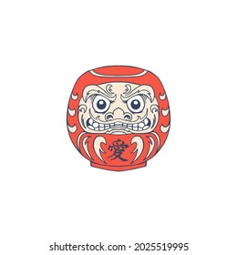 Japanese Daruma Logo Design Vector illustration