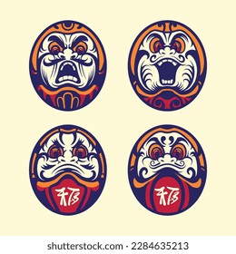 	
Japanese Daruma mask vector art