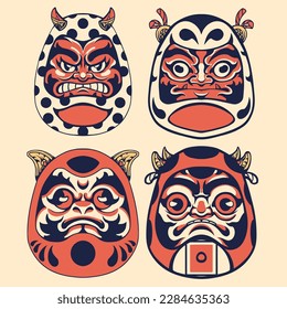 	
Japanese Daruma mask vector art