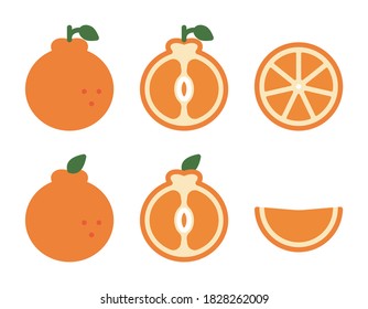 Japanese Dekopon color simple vector icon illustration