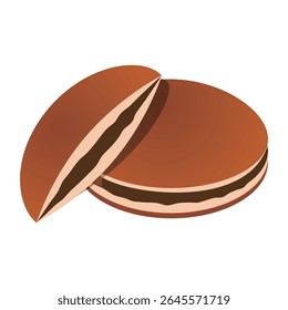 Japonês delicioso sobremesa Dorayaki, ilustração vetorial