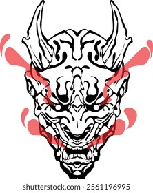 Japanese Demon Art in Black and White