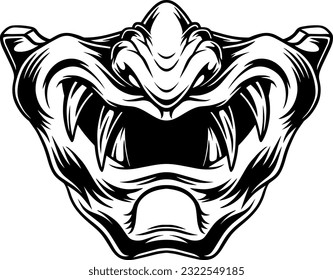 Japanese demon evil mask , mascot logo illustration