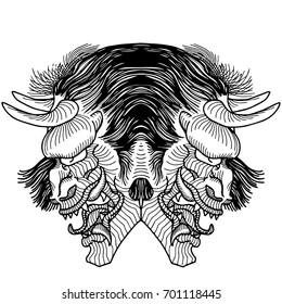 Japanese demon no colored oni