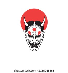 Japanese Demon Oni Mask Logo Design Stock Vector (Royalty Free ...